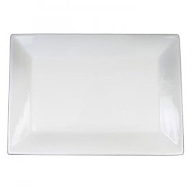 Ceramic White Rectangular Platter for Rent