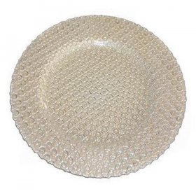 Pearl Cream Glass Charger for Rent