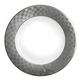 Villere Silver Ceramic Charger for Rent