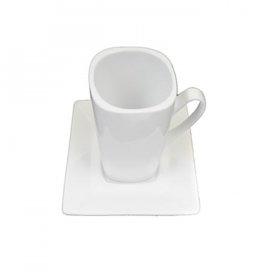 White Square Cup & Saucer for Rent