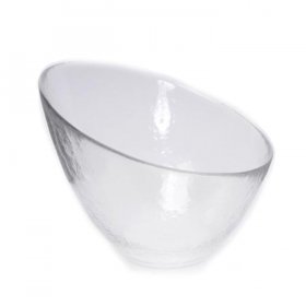 Angled Hammered Glass Bowl for Rent