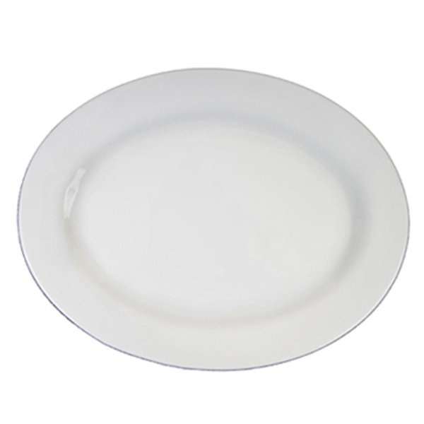 Ceramic White Oval Platter Rim for Rent