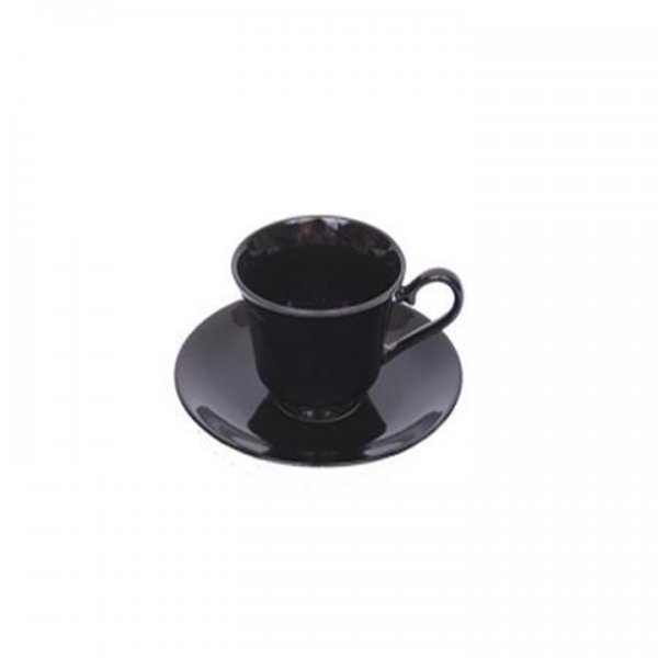 Black Rim Cup & Saucer for Rent