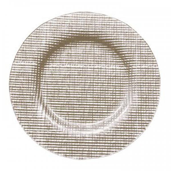 Fabric Taupe Glass Charger for Rent