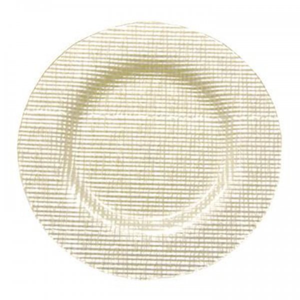Fabric Vanilla Glass Charger for Rent
