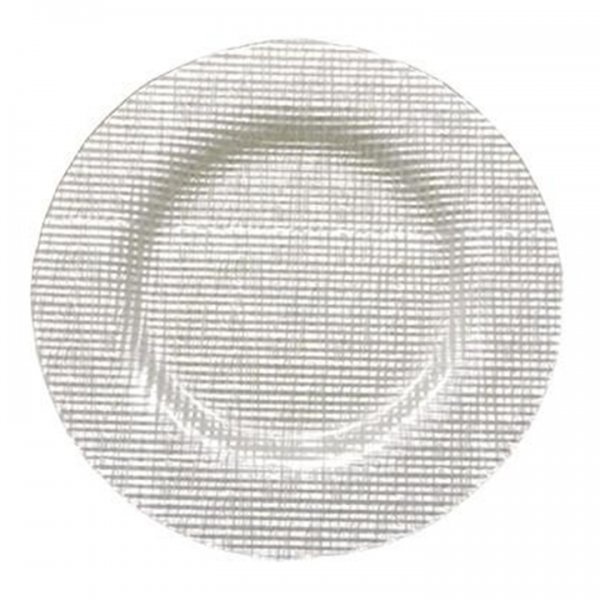 Fabric White Glass Charger for Rent