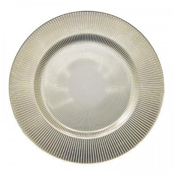 Luce Pewter Glass Charger for Rent