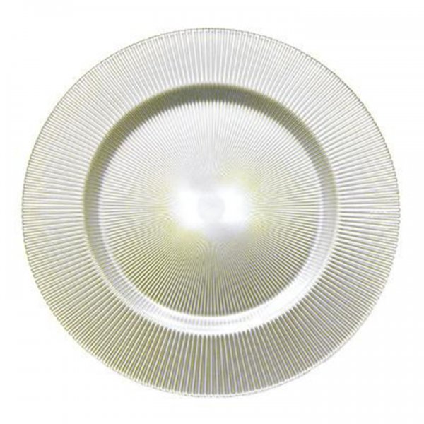 Luce White Glass Charger for Rent