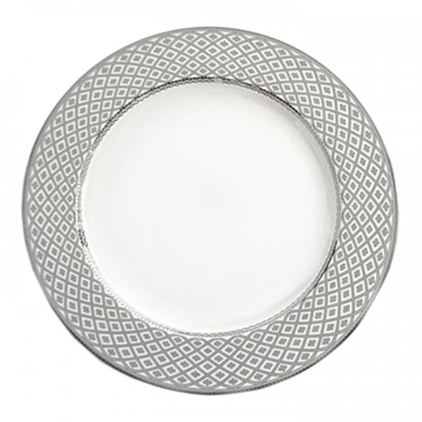 Marcella Platinum Ceramic Charger for Rent