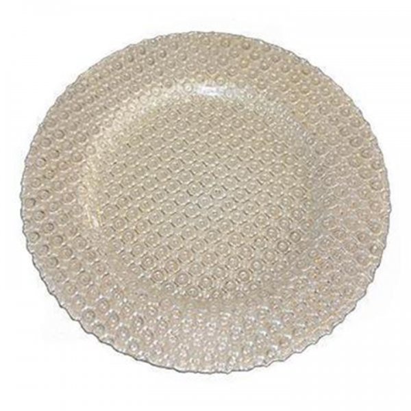 Pearl Cream Glass Charger for Rent