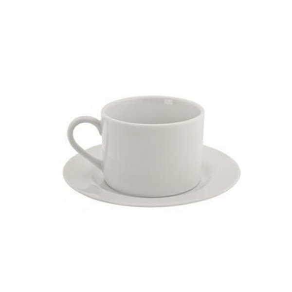 White Coupe Barrel China (Cup & Saucer) for Rent