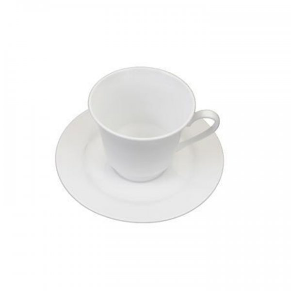 White Rim Cup & Saucer for Rent