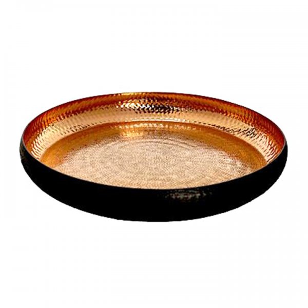 Copper Tray w/ Hammered Interior - 14" Round for Rent